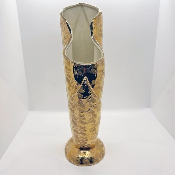 Vintage Savoy Weeping Gold Vase, 24k Gold coating - Picture 8 of 11